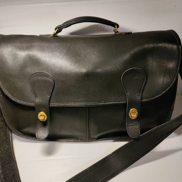 RARE Vintage 80’s Collector Condition Coach Courier Bag # 9800 in Black Leather. - Picture 3 of 12